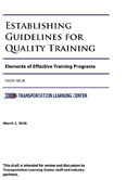 Establishing Guidelines for Quality Training: Elements of Effective Training Programs Preview Image