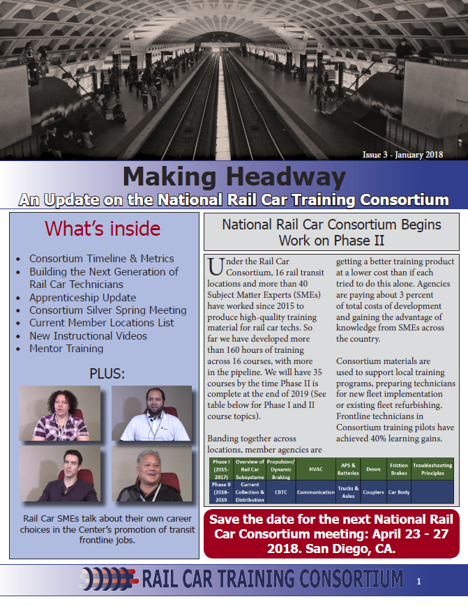 Making Headway: An Update on the National Rail Car Training Consortium - Issue 3 Preview Image